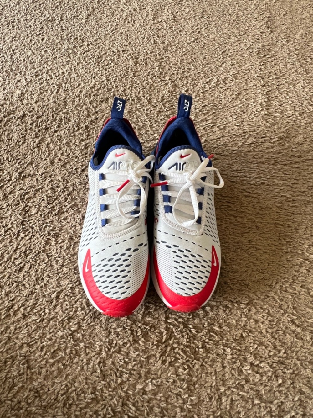 Nike Air Max 270s Red White & Blue Athletic Sneakers